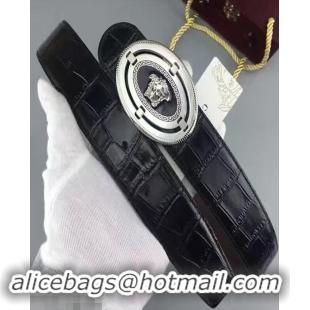 Affordable Price Versace Calfskin Leather Belt Stereo Buckle(99-722103)