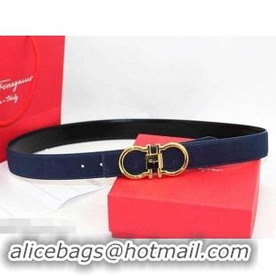 New Product Ferragamo 3cm width Women Adjustable and Reversible Belt in calfskin 602335