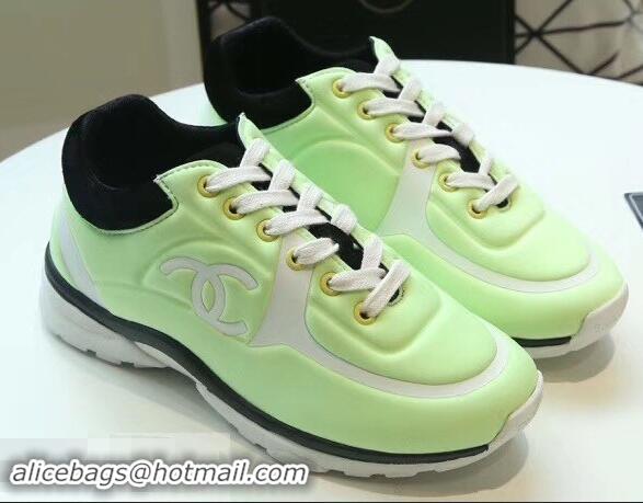 Top Quality Chanel Lycra Sneakers G34765 Fluo Green 2019