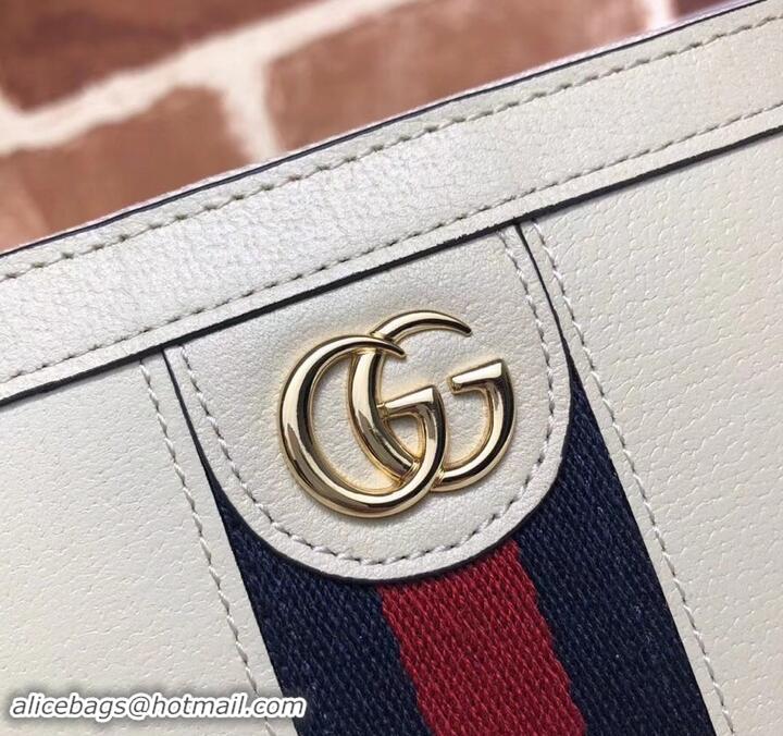 Generous Gucci Web Ophidia Zip Around Wallet 523154 Leather White 2019