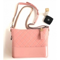 Unique Discount Chanel Aged Calfskin Gabrielle Medium Hobo Bag A93824 Light Pink