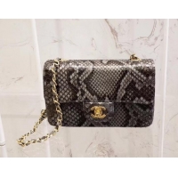 Best Design Chanel Python Classic Flap Small Bag A1116 Gray
