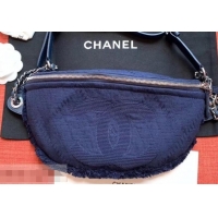 Best Quality Chanel Mixed Fibers Large Waist Bag AS0315 Blue 2019