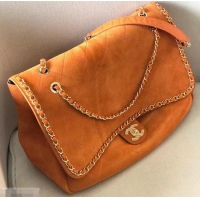 Classic Practical Chanel x Pharrell Chain Around Oversize XXL Flap Bag 6003011 Orange 2019