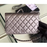 Top Quality Chanel Pearl CC Logo Wallet On Chain WOC Bag 6003013 Gun Color