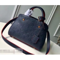 New Style Louis Vuitton Monogram Empreinte Leather Montaigne BB Bag M42747 Marine Rouge
