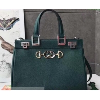 Classic Hot Gucci Zumi Grainy Leather Small Top Handle Bag 569712 Green 2019