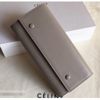 Well Crafted Celine Epi Large Flap Multifunction Wallet 600911 Light Gray