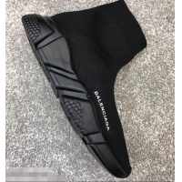 Super Quality Balenciaga Knit Sock Speed Trainers Sneakers B92902 All Black 2019