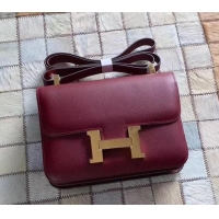 New Style Hermes Constance 23 Bag in original Epsom Leather 600933 burgundy