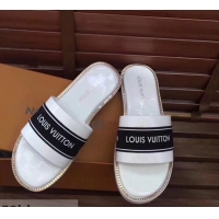 Free Shipping Promotional Louis Vuitton LV93007 White Men's Slides