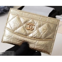 Discounts Chanel Aged Calfskin Gabrielle Card Holder A84386 Gold