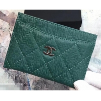  Top Grade Chanel Caviar Leather Classic Card Holder A31510 Green 