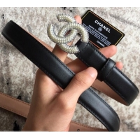 Durable Chanel CC Pearls Belt 25mm Width 550174 Black