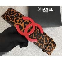 Low Price Chanel Width 5.3cm Leather Belt Leopard with Red CC Logo 550192