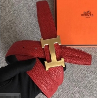 Purchase Hermes Width 3.2cm Reversible Leather Constance H Buckle Belt 619021 Red/Gold