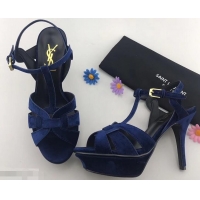 Wholesale Replicas Saint Laurent Tribute Sandals Y96401 Velvet Blue