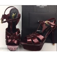 Top Quality Saint Laurent Tribute Sandals In Patent Leather Y96433 Burgundy