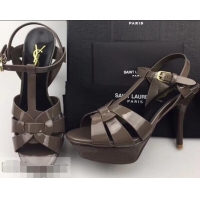 Buy Faux Saint Laurent Tribute Sandals In Patent Leather Y96433 Dark Gray