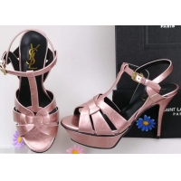 Top Design Saint Laurent Tribute Sandals In Patent Crinkled Leather Y96445 Pink