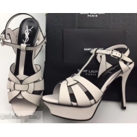 Purchase Saint Laurent Tribute Sandals In Smooth Leather Y96451 Edge Light Gray