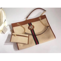 Low Cost Gucci Vintage Web Rajah Large Tote Bag 537219 Leather Brown 2019