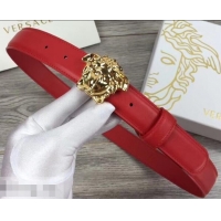 Best Product Versace Width 3cm Palazzo Belt With Medusa Buckle 602312 Red/Gold