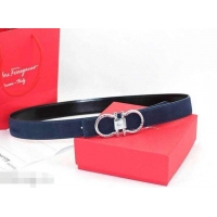 Hot Sell Ferragamo 3cm width Women Adjustable and Reversible Belt in calfskin 602337