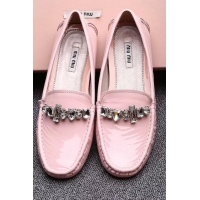 Grade Quality Miu Miu Casual Shoes Patent Leather MM334 Pink