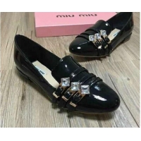 Inexpensive Miu Miu Leather Shoes MM540 Black