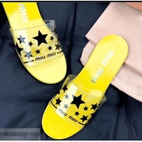 Faux Cheap Miu Miu Stars PVC Slides MM9326 Yellow 2019
