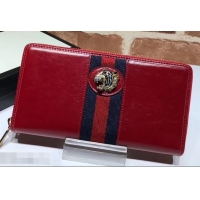 Reasonable Price Gucci Vintage Web Rajah Zip Around Wallet 573791 Leather Red 2019