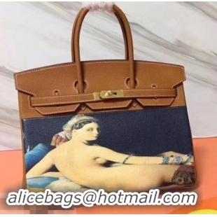 Grade Quality Hermes Birkin 35 Bag in Print Leather 630119 Brown