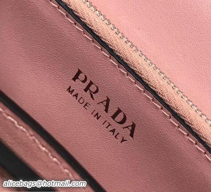 Low Cost Prada Macro Logo Leather Crossbody Bag 1BD097 Pink 2019