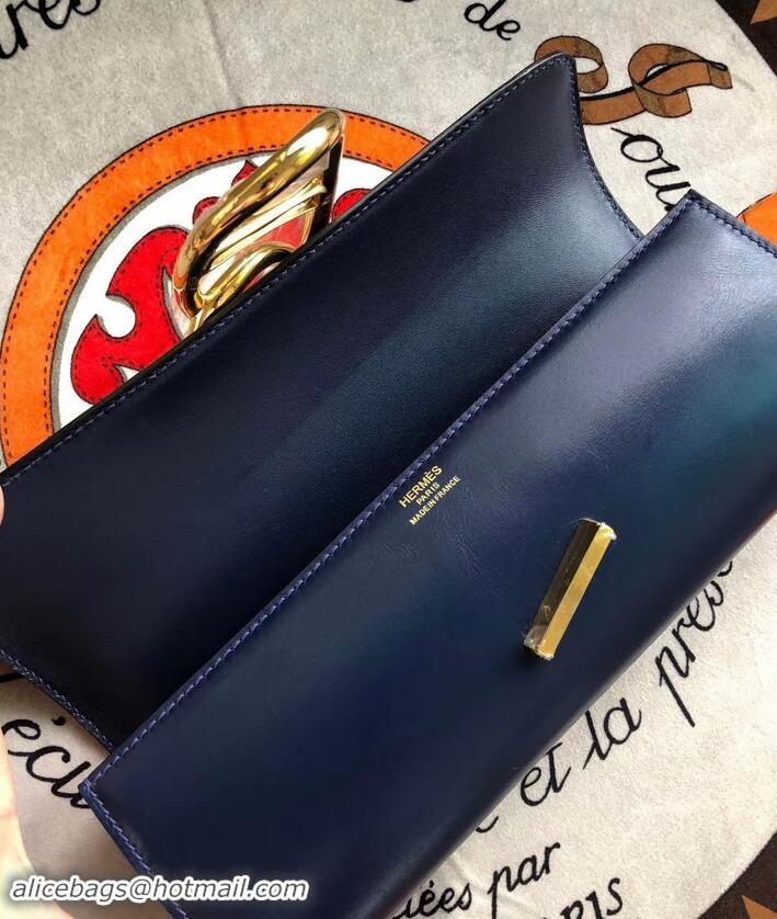 Stylish hermes egee clutch in original swift leather black with gold hardware H945102
