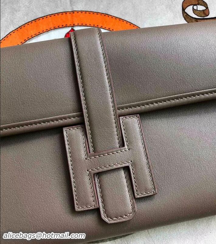 Classic Hot Hermes Jige Elan 29 Swift Clutch Bag H945111 Elephant Grey