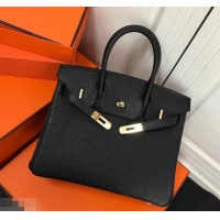 Perfect Hermes Birkin 30 Bag In Leather with Gold/Silver Hardware 630116 Black