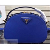 Good Quality Prada Round Odette Saffiano Leather Bag 1BH123 Electric Blue 2019