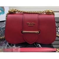 Best Imitation Prada Sidonie Leather Shoulder Bag 1BD184 Red 2019