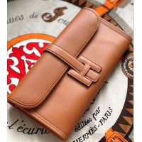 Crafted Hermes Jige Elan 29 Swift Clutch Bag H945111 Curry