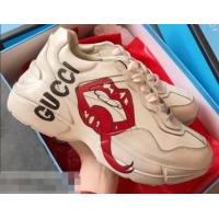 Enough Gucci Rhyton Leather Sneakers 708013 Mouth 2019