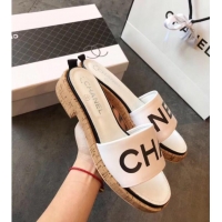 Unique Grade Chanel Lambskin Logo Mules Slipper Sandals G34876