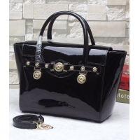 Low Cost Versace Patent Leather Tote Bag 1745 Black