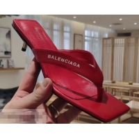 Sumptuous Balenciaga Metal Heel 4cm Flip Flop Sandals B713020 Red 2019