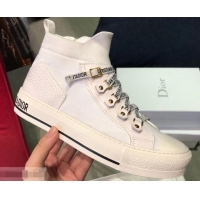 Elegant Dior WALK'N'DIOR Mid-top Sneakers in Technical Knit CD714050 White