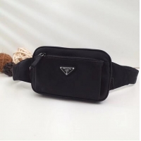 Wholesale Prada Nylon And Leather Belt Bag VA0977 Black