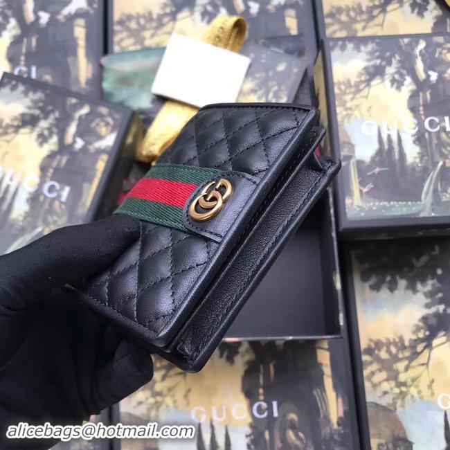 Grade Design Gucci Leather card case with Double G 536453 black