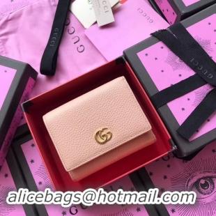 Fashion Gucci GG Marmont card case 474746 pink
