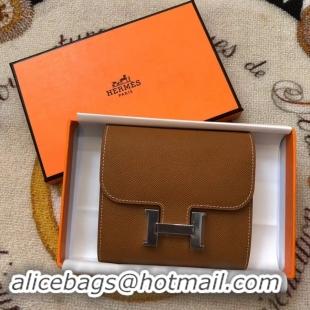 Best Price Hermes Constance Wallets espom leather H2297 brown