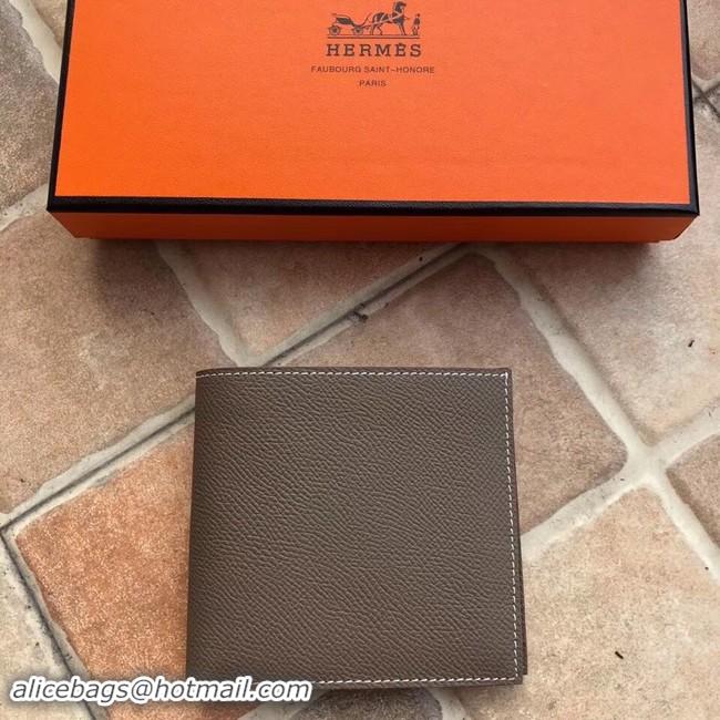 Best Quality Hermes espom leather Wallet H2296 grey
